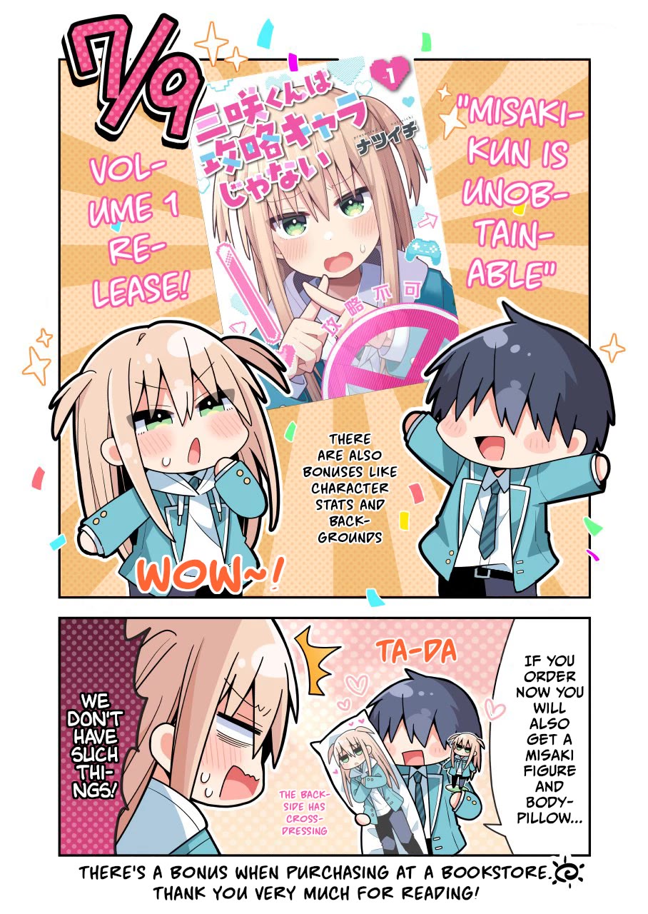 Misaki-kun is Unobtainable Chapter 10.5 page 1 - Chapter 10.5: Volume 1 Omake