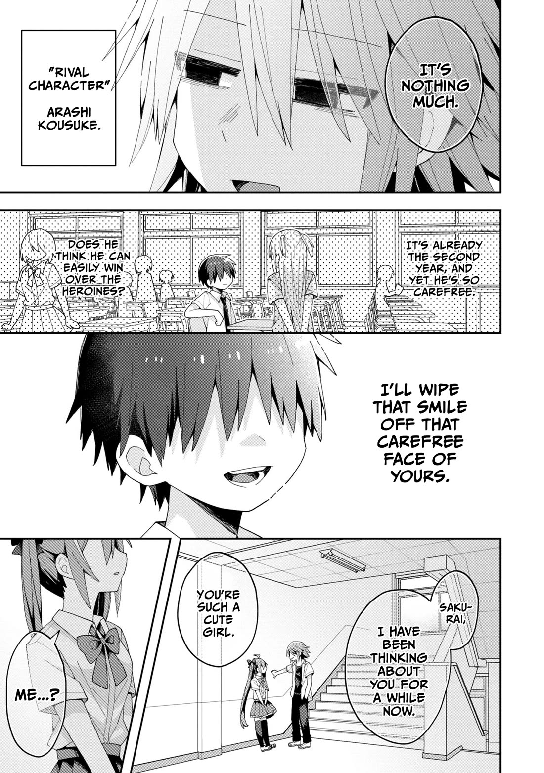 Misaki-kun is Unobtainable Chapter 11 page 3 - Chapter 11: It's Hard to Hate the Rival Character (Part 1)