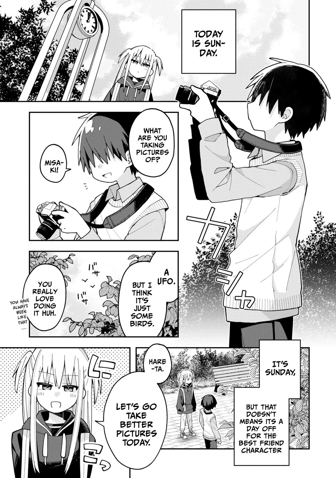 Misaki-kun is Unobtainable Chapter 8 page 1 - Chapter 8: There's No Rest On A Gal-Game Off Day