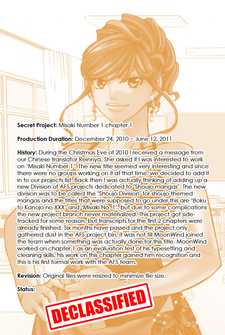 Misaki Number One!! Chapter 1.2 page 1 - Chapter 1 v2 : The Meddlesome Girl