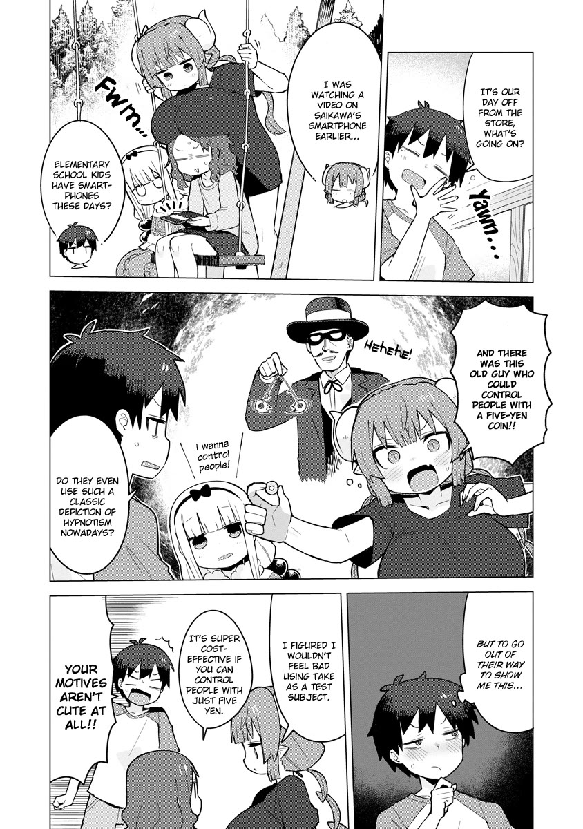 Miss Kobayashi's Dragon Maid: Ilulu Doesn't Understand Love Chapter 4 page 2 - Chapter 4: Iruru and Hypnotism