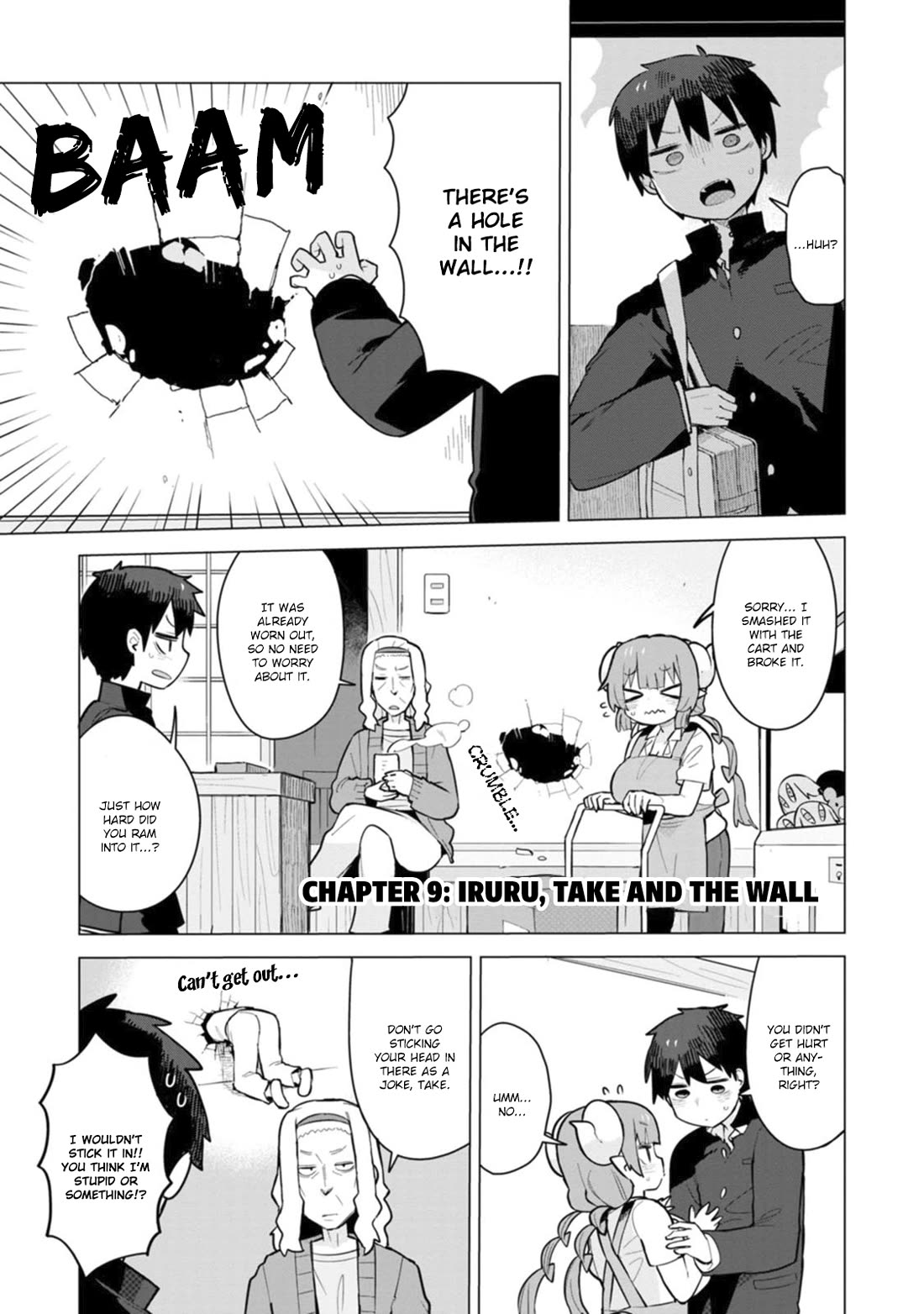 Miss Kobayashi's Dragon Maid: Ilulu Doesn't Understand Love Chapter 9 page 1 - Chapter 9: Iruru, Take and the Wall