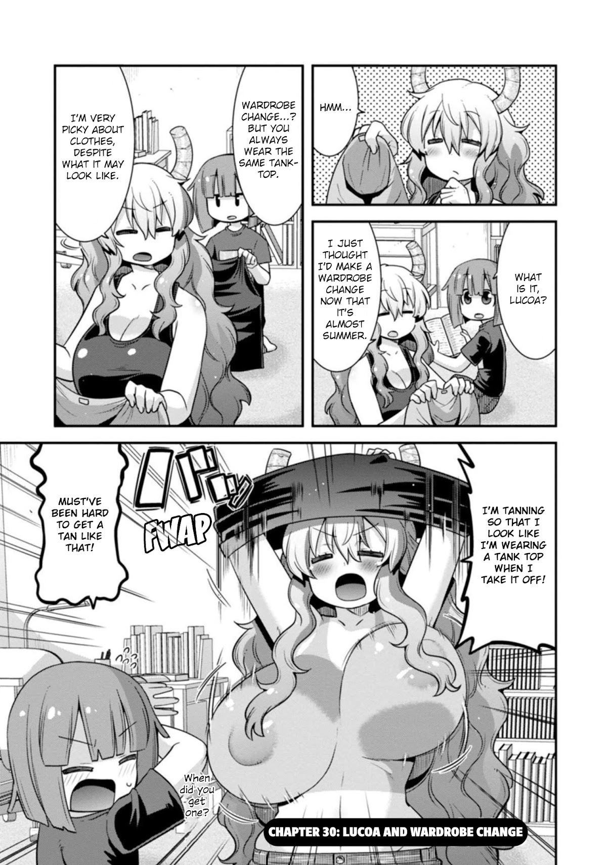 Miss Kobayashi's Dragon Maid: Lucoa is my xx Chapter 30 page 1 - Chapter 30: Lucoa and Wardrobe Change