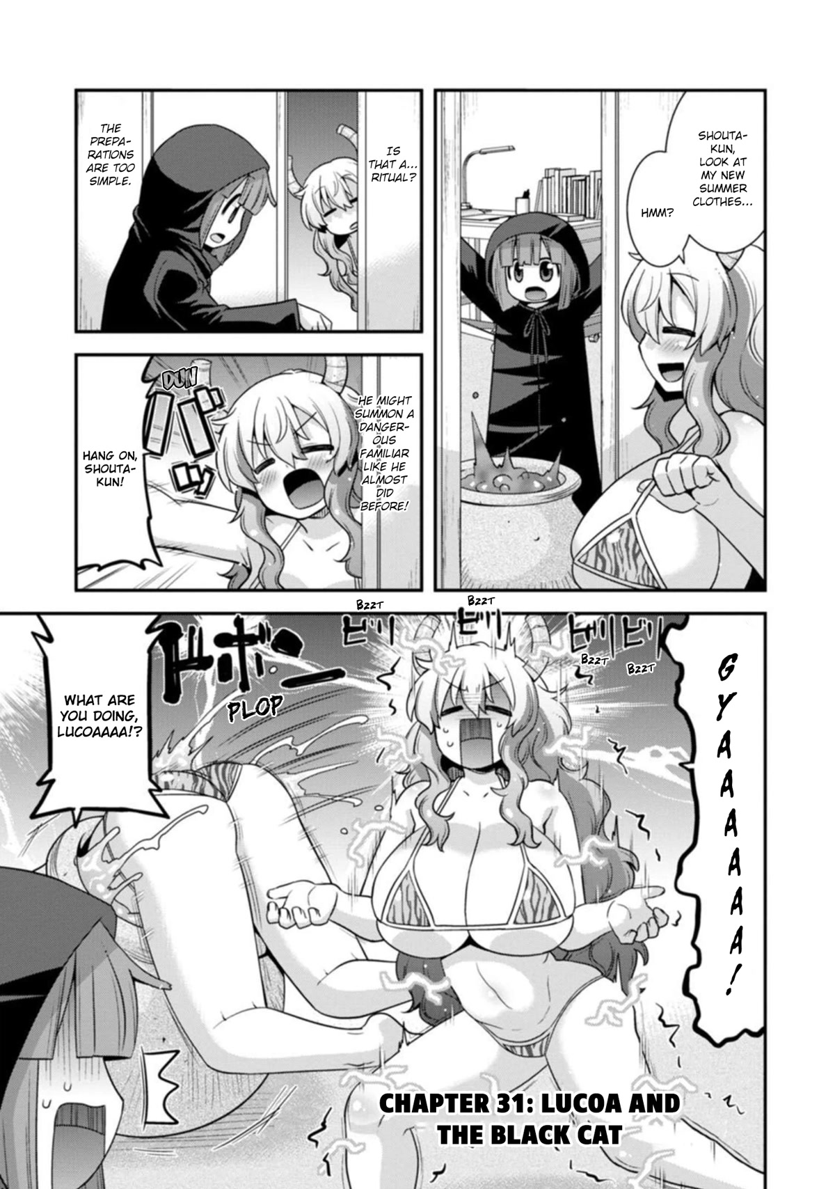 Miss Kobayashi's Dragon Maid: Lucoa is my xx Chapter 31 page 1 - Chapter 31: Lucoa and the Black Cat