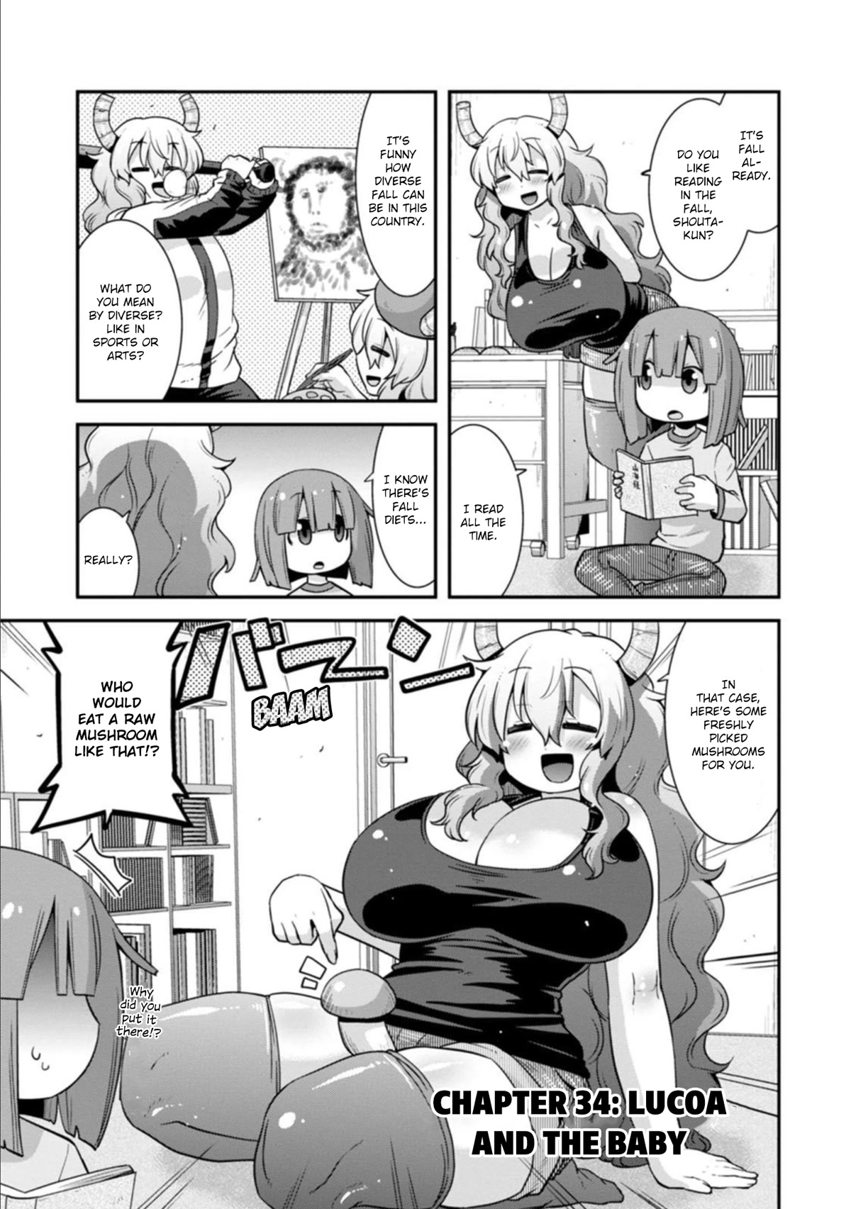 Miss Kobayashi's Dragon Maid: Lucoa is my xx Chapter 34 page 1 - Chapter 34: Lucoa and the Baby