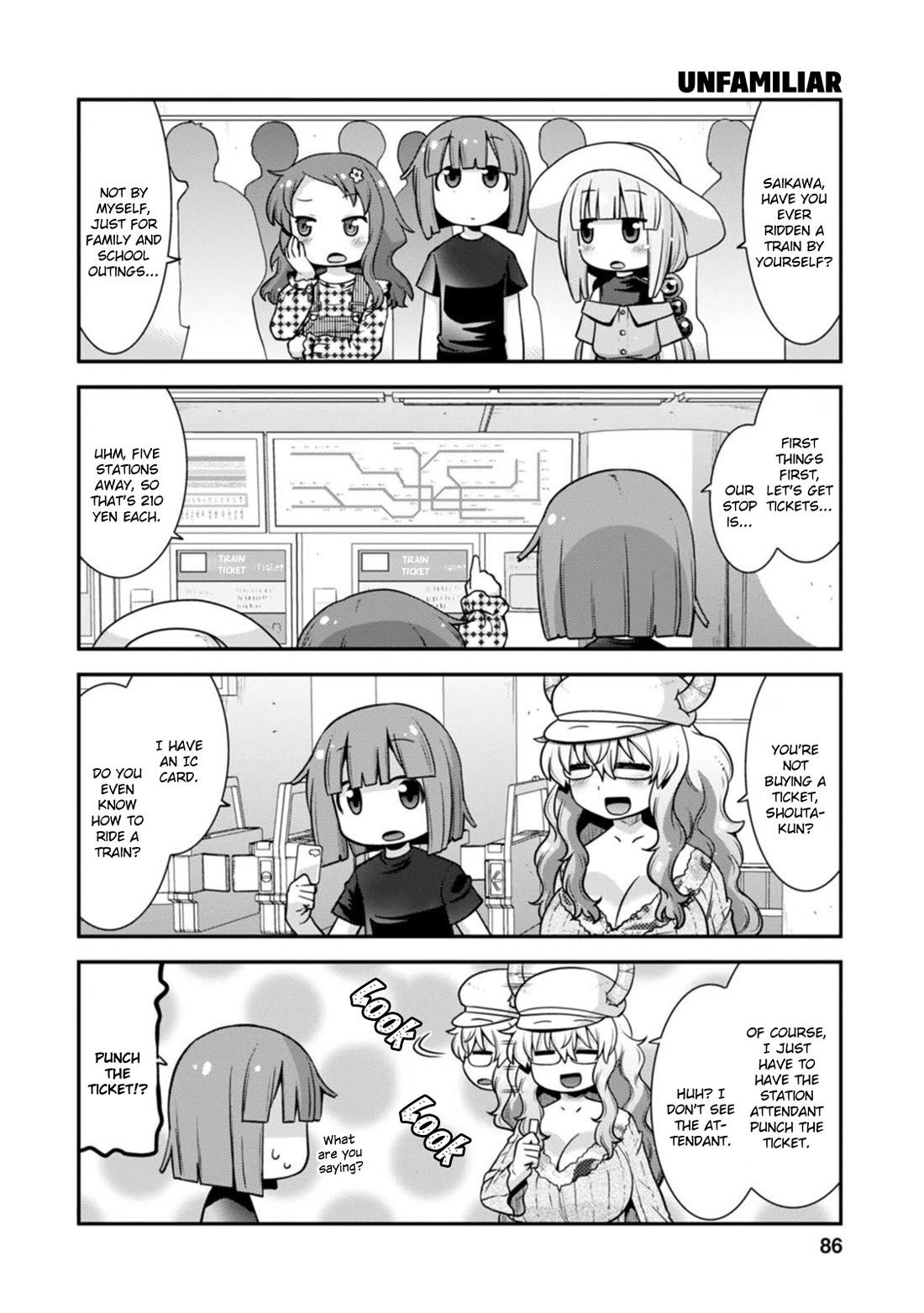 Miss Kobayashi's Dragon Maid: Lucoa is my xx Chapter 41 page 4 - Chapter 41: Shouta and the Train Trip