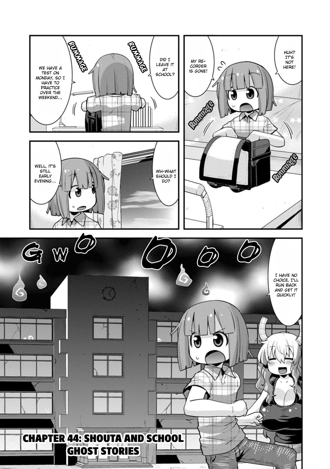 Miss Kobayashi's Dragon Maid: Lucoa is my xx Chapter 44 page 1 - Chapter 44: Shouta and School Ghost Stories