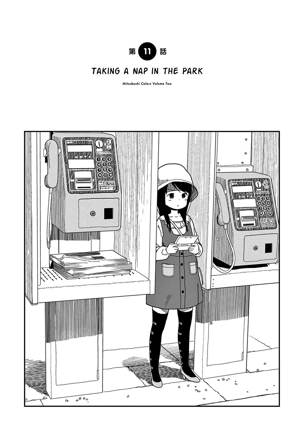 Mitsuboshi Colors Chapter 11 page 1 - Chapter 11: Taking a Nap in the Park
