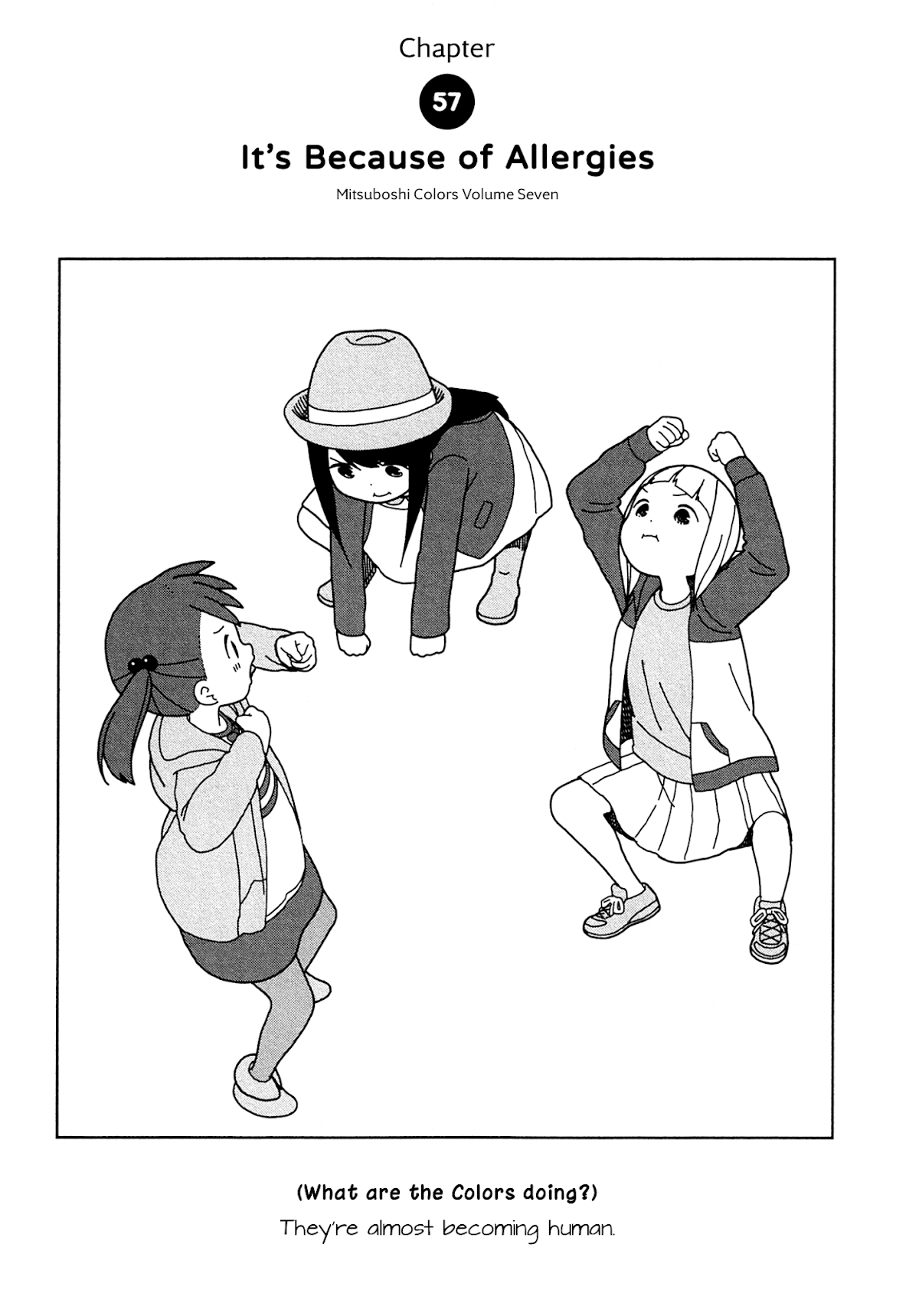 Mitsuboshi Colors Chapter 57 page 1 - Chapter 57: It's Because of Allergies