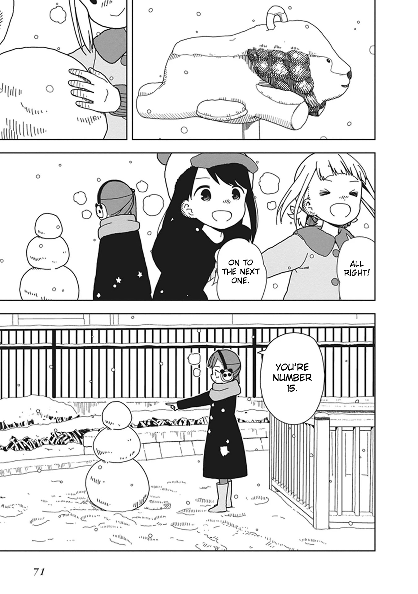 Mitsuboshi Colors Chapter 67 page 13 - Chapter 67: Our Snowman