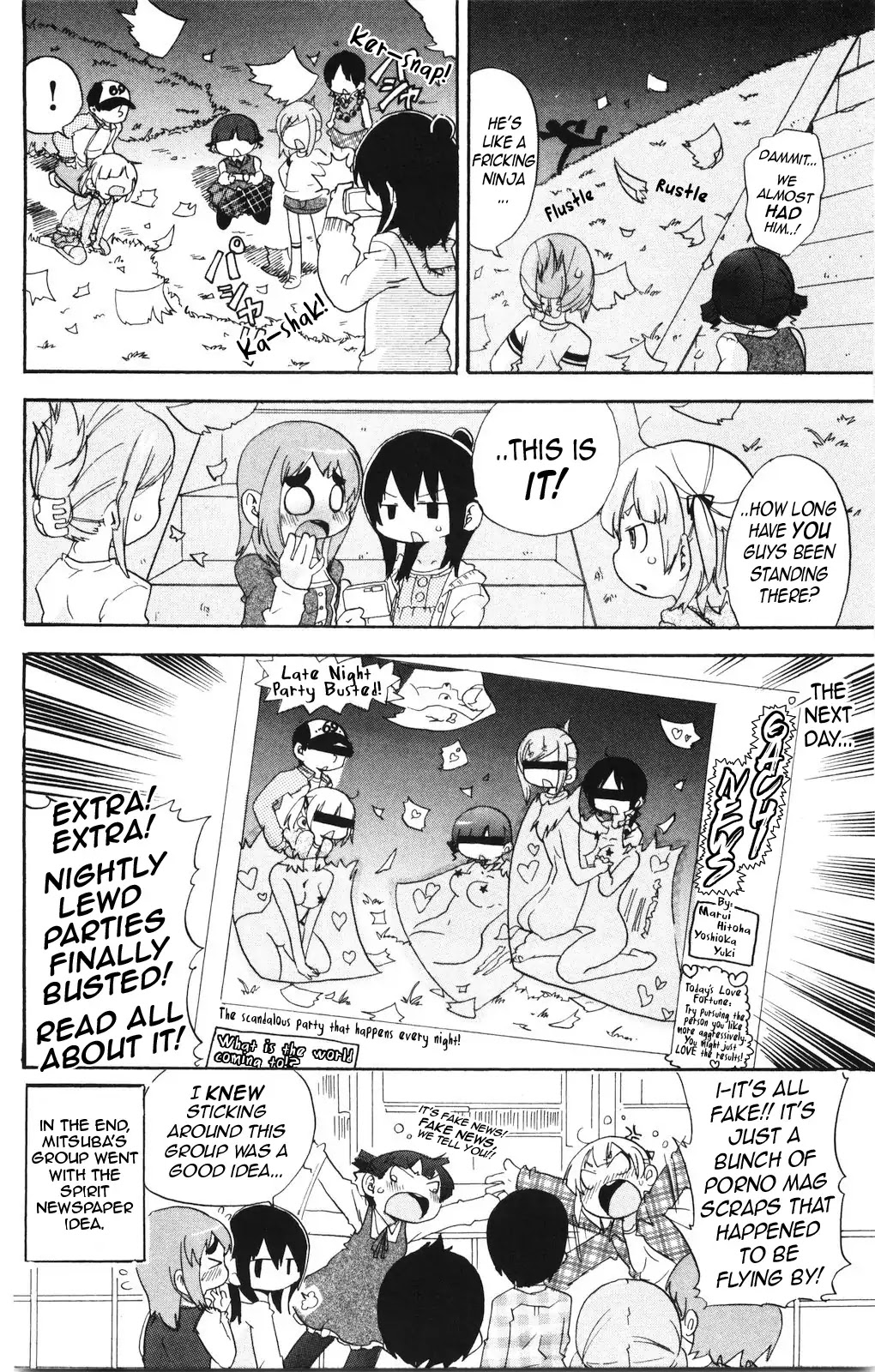 Mitsudomoe Chapter 160 page 8 - Chapter 160: The Kamohashi Times