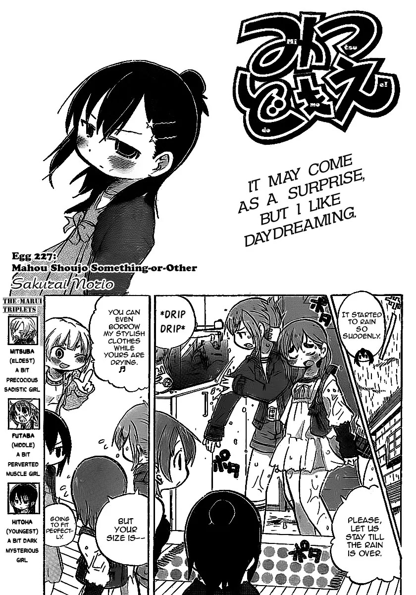 Mitsudomoe Chapter 227 page 1 - Chapter 227: Mahou Shoujo Something-or-Other