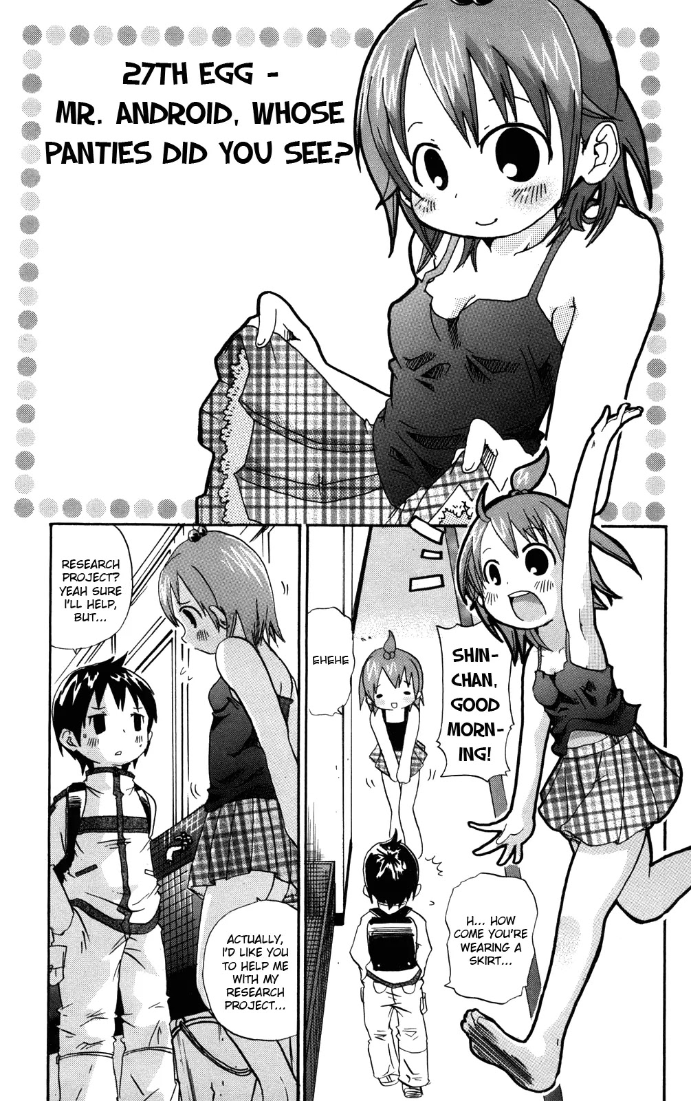 Mitsudomoe Chapter 27 page 1 - Chapter 27: Mr. Android, Whose Panties Did You See?