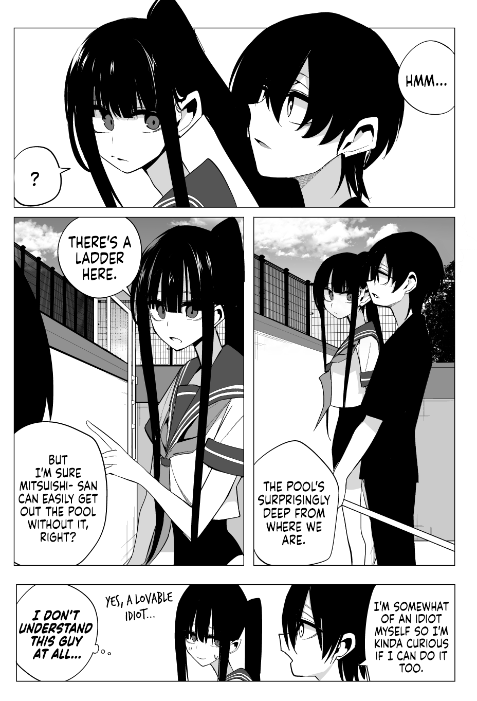 Mitsuishi-san Chapter 20 page 14 - Chapter 20: The AV-esque Girl From Another Class is Helping Me Clean the Pool
