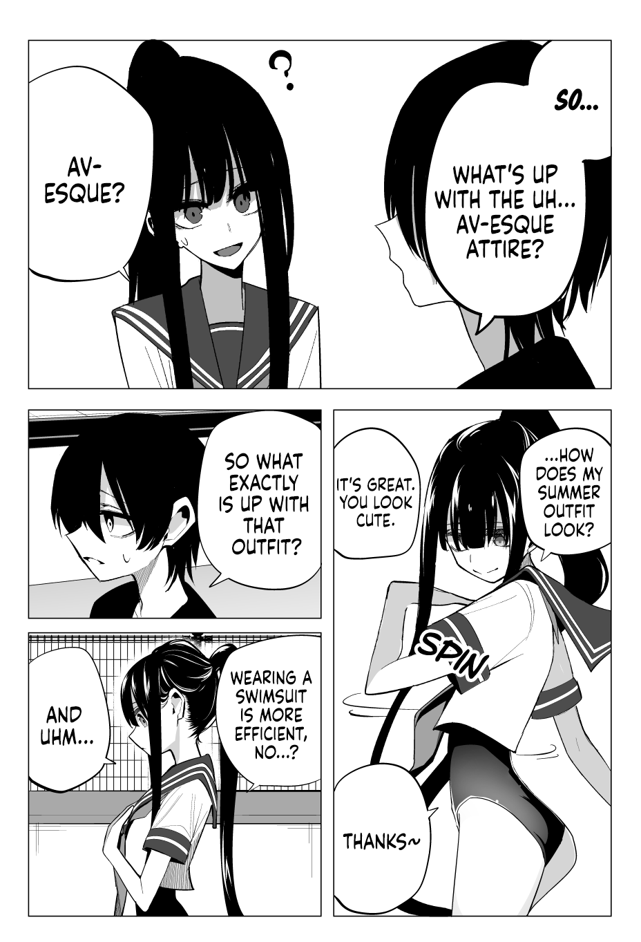 Mitsuishi-san Chapter 20 page 4 - Chapter 20: The AV-esque Girl From Another Class is Helping Me Clean the Pool