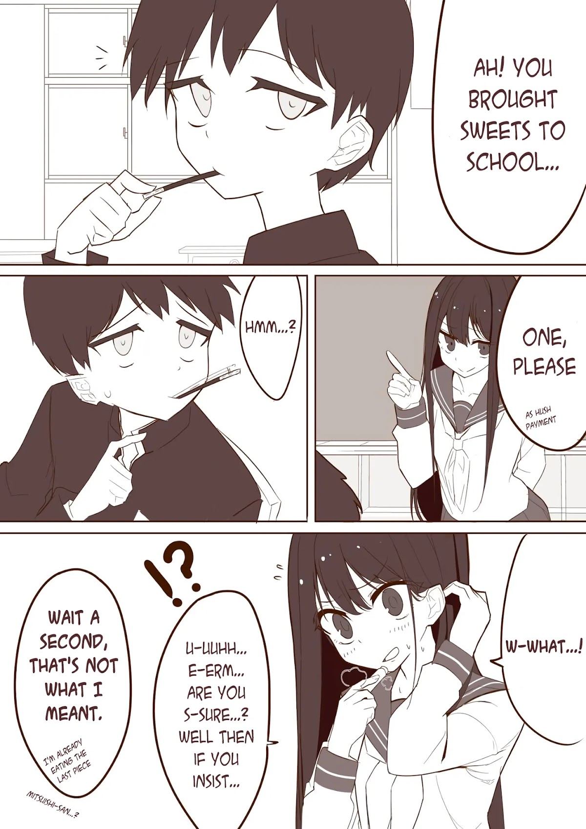 Mitsuishi-san Chapter 3 page 1 - Chapter 3: A Boy who Miscommunicated and a Girl who Missunderstood
