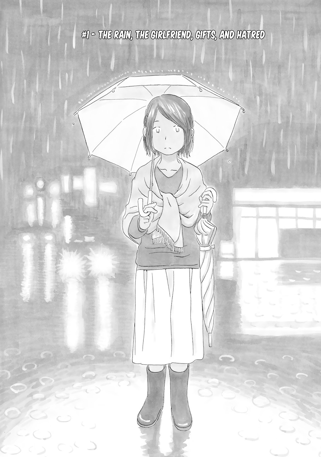 Mizu wa Umi ni Mukkate Nagareru Chapter 1 page 4 - Chapter 1: The Rain, the Girlfriend, Gifts, and Hatred