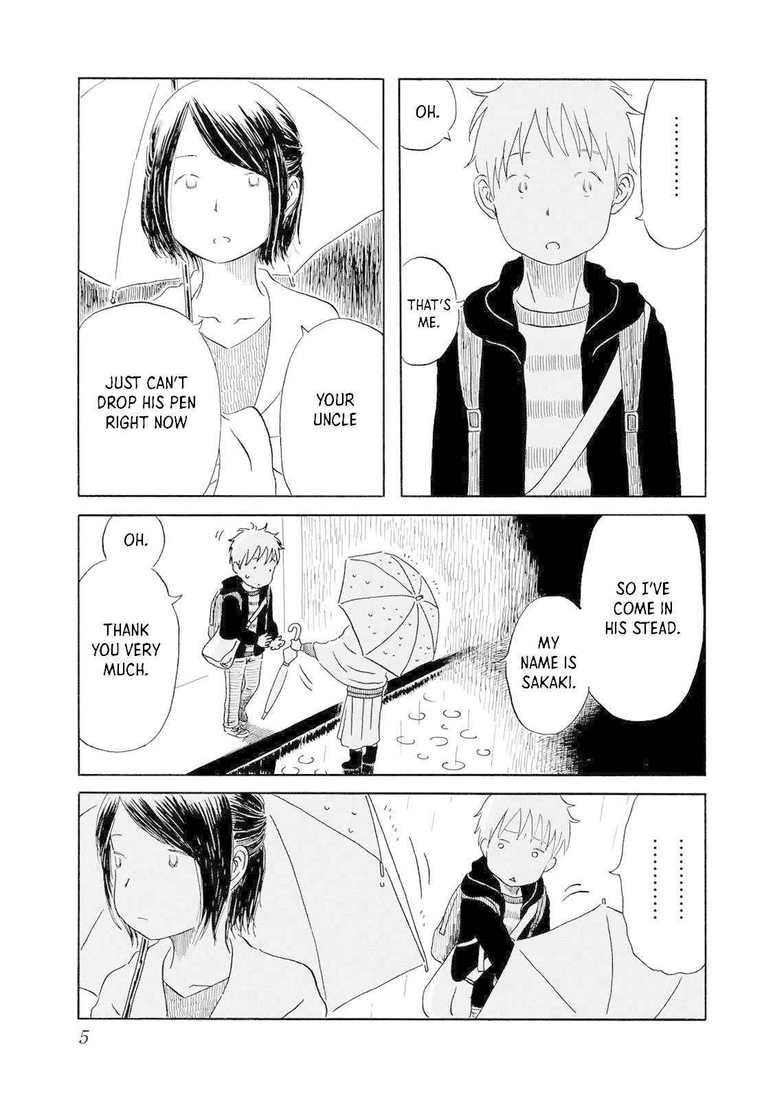 Mizu wa Umi ni Mukkate Nagareru Chapter 1 page 5 - Chapter 1: The Rain, the Girlfriend, Gifts, and Hatred