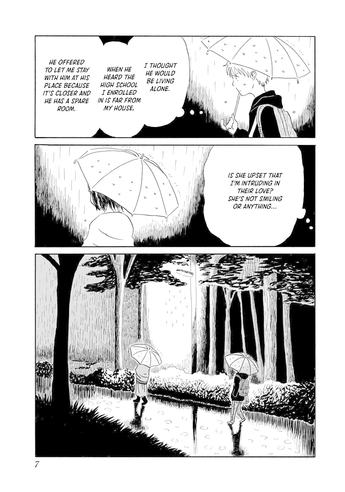 Mizu wa Umi ni Mukkate Nagareru Chapter 1 page 7 - Chapter 1: The Rain, the Girlfriend, Gifts, and Hatred