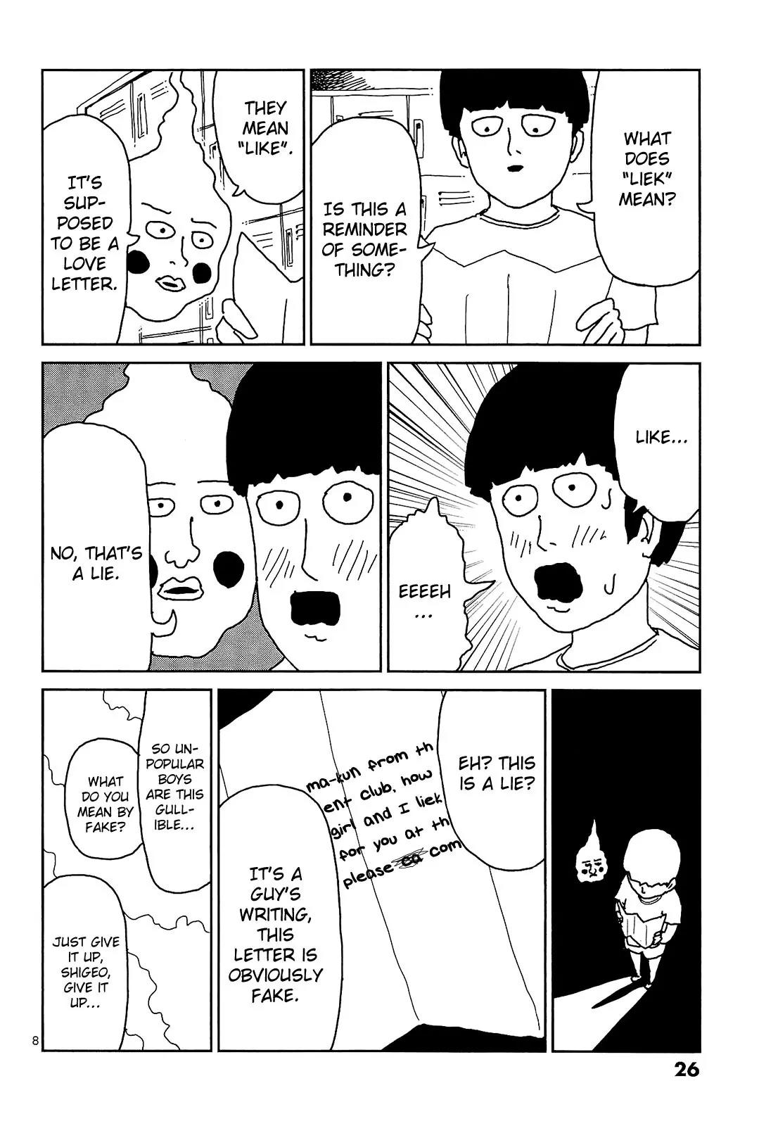 Mob Psycho 100 Chapter 11 page 8 - Chapter 11: Idiot-Only Event