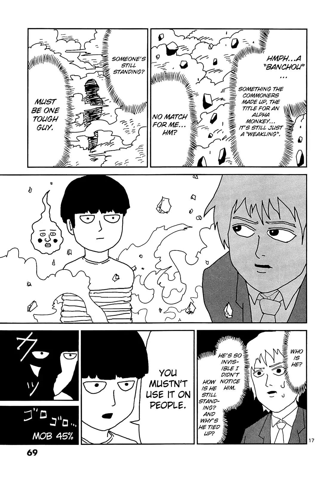Mob Psycho 100 Chapter 13 page 17 - Chapter 13: Eyes That Only See Inferiority
