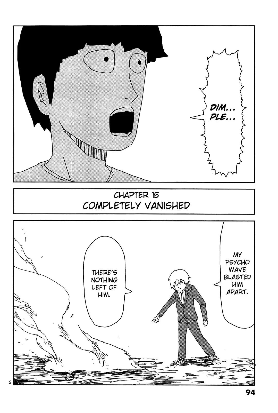 Mob Psycho 100 Chapter 15 page 2 - Chapter 15: Completely Vanished