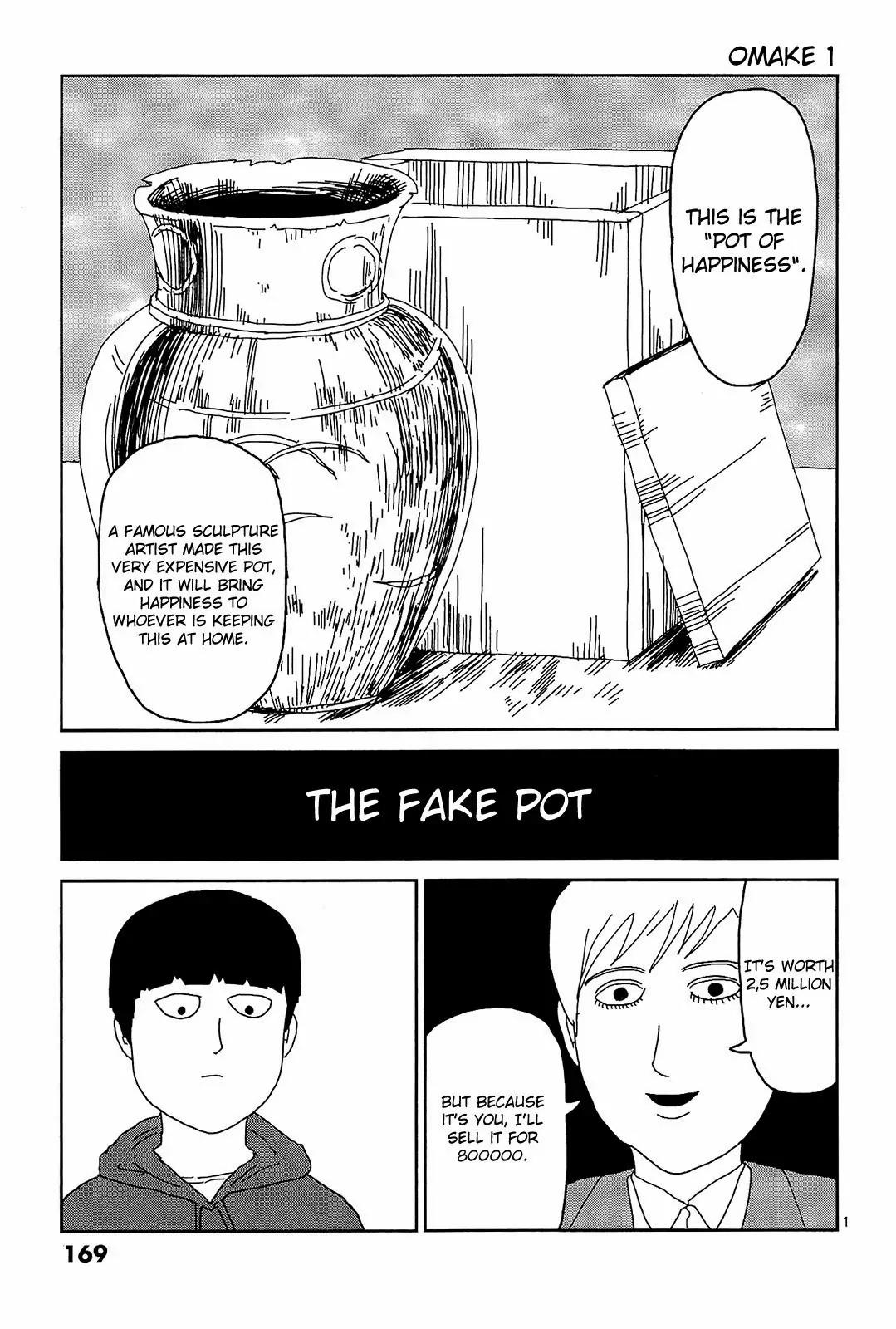 Mob Psycho 100 Chapter 17.1 page 1 - Chapter 17.1: Omake - Fake Pot