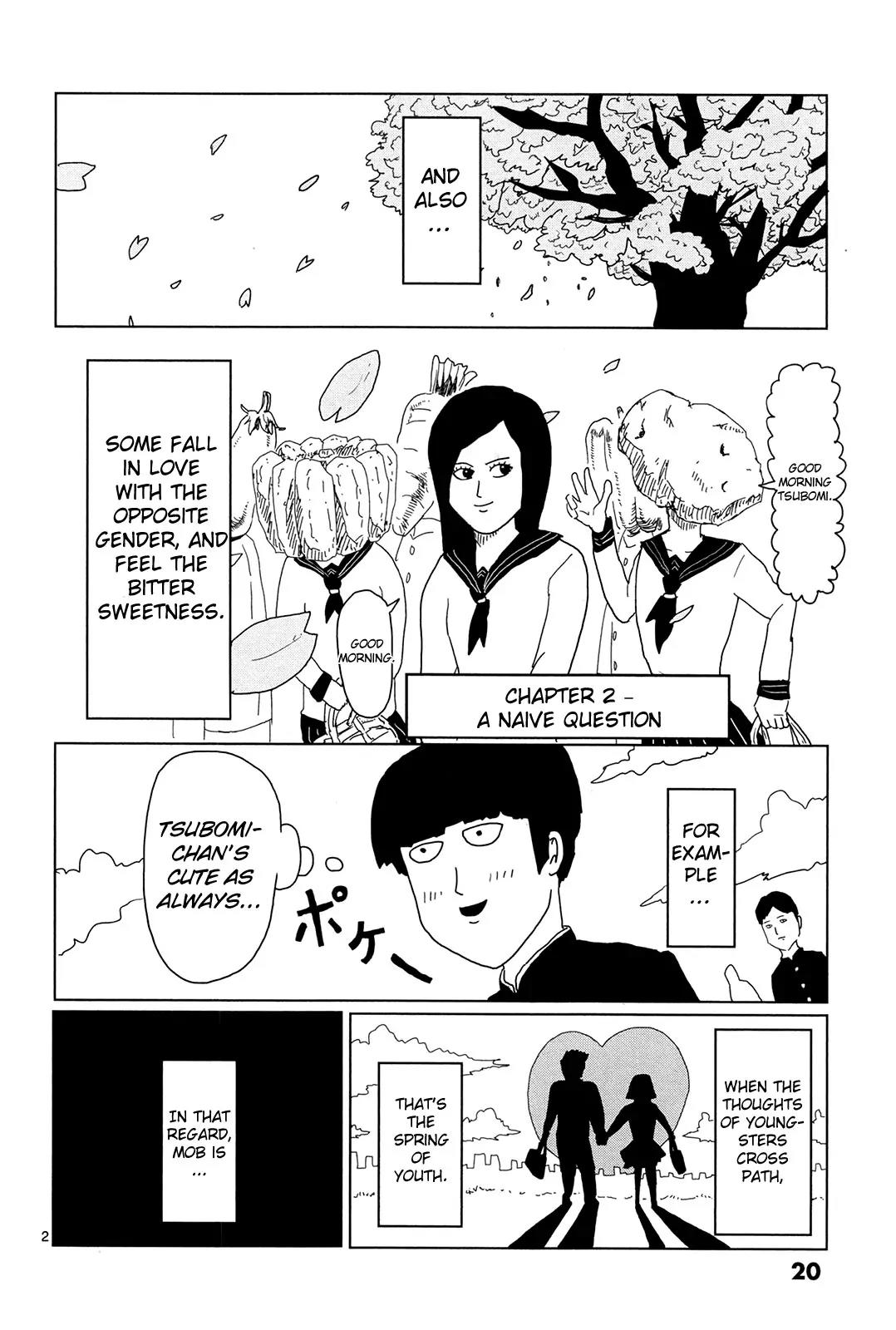 Mob Psycho 100 Chapter 2 page 2 - Chapter 2: A Naive Question