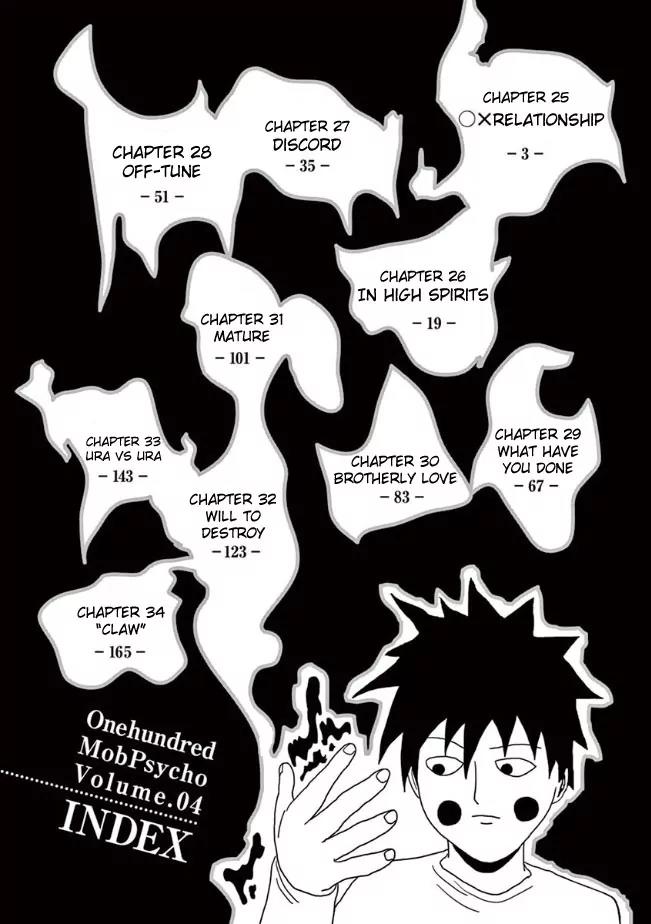 Mob Psycho 100 Chapter 25 page 3 - Chapter 25: O X Relationship