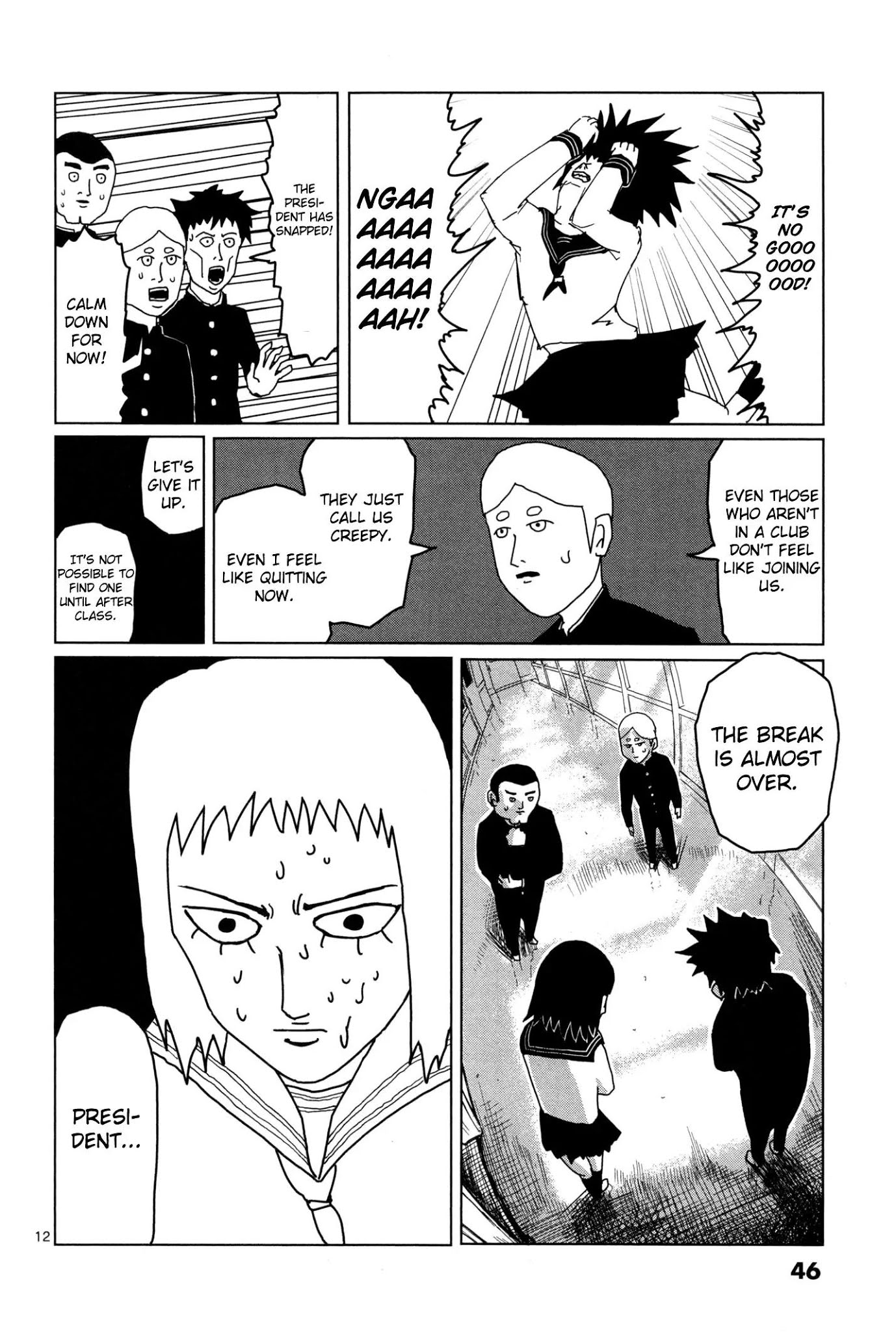 Mob Psycho 100 Chapter 3 page 12 - Chapter 3: From the Telepathy Club - Kurata Tome