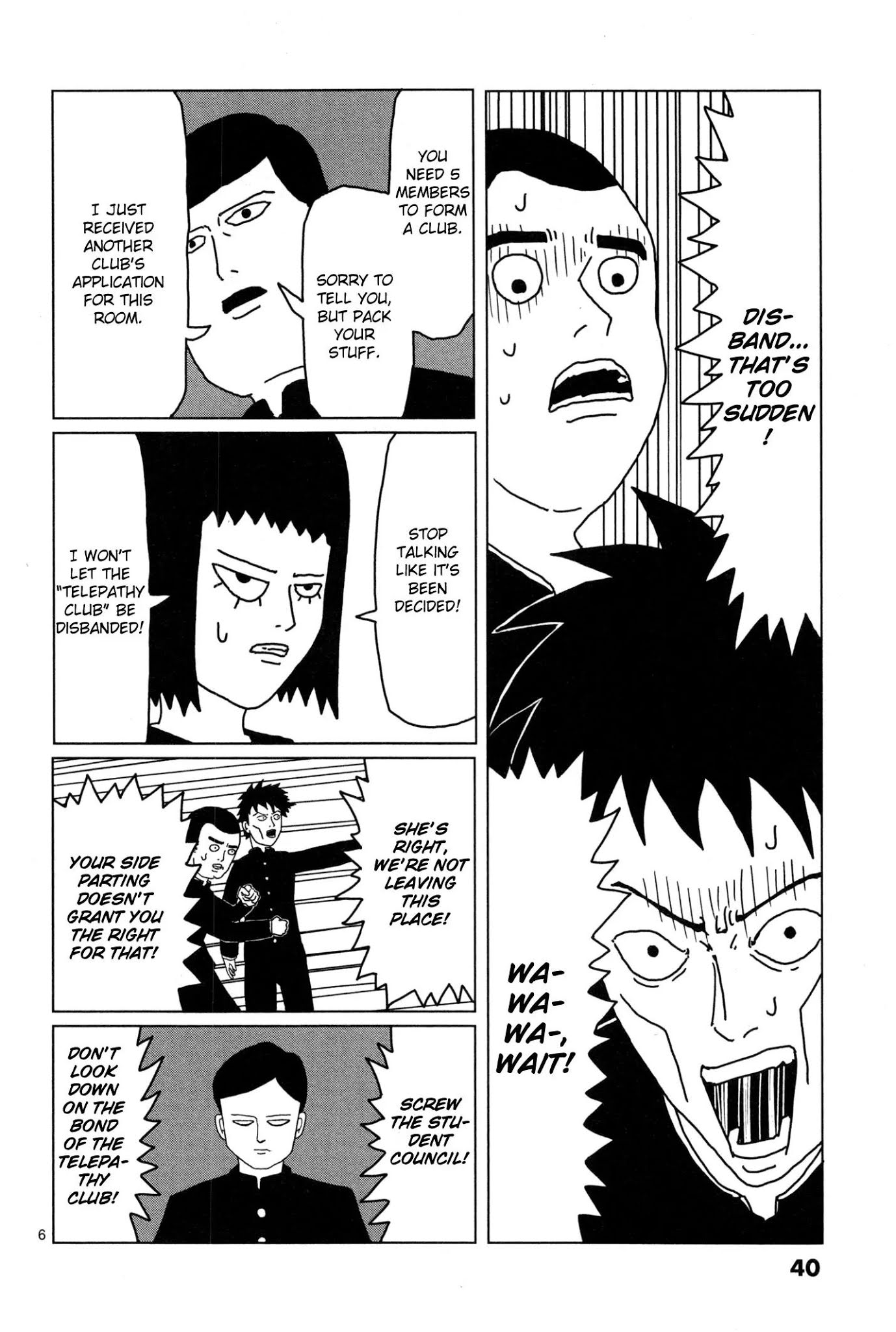 Mob Psycho 100 Chapter 3 page 6 - Chapter 3: From the Telepathy Club - Kurata Tome