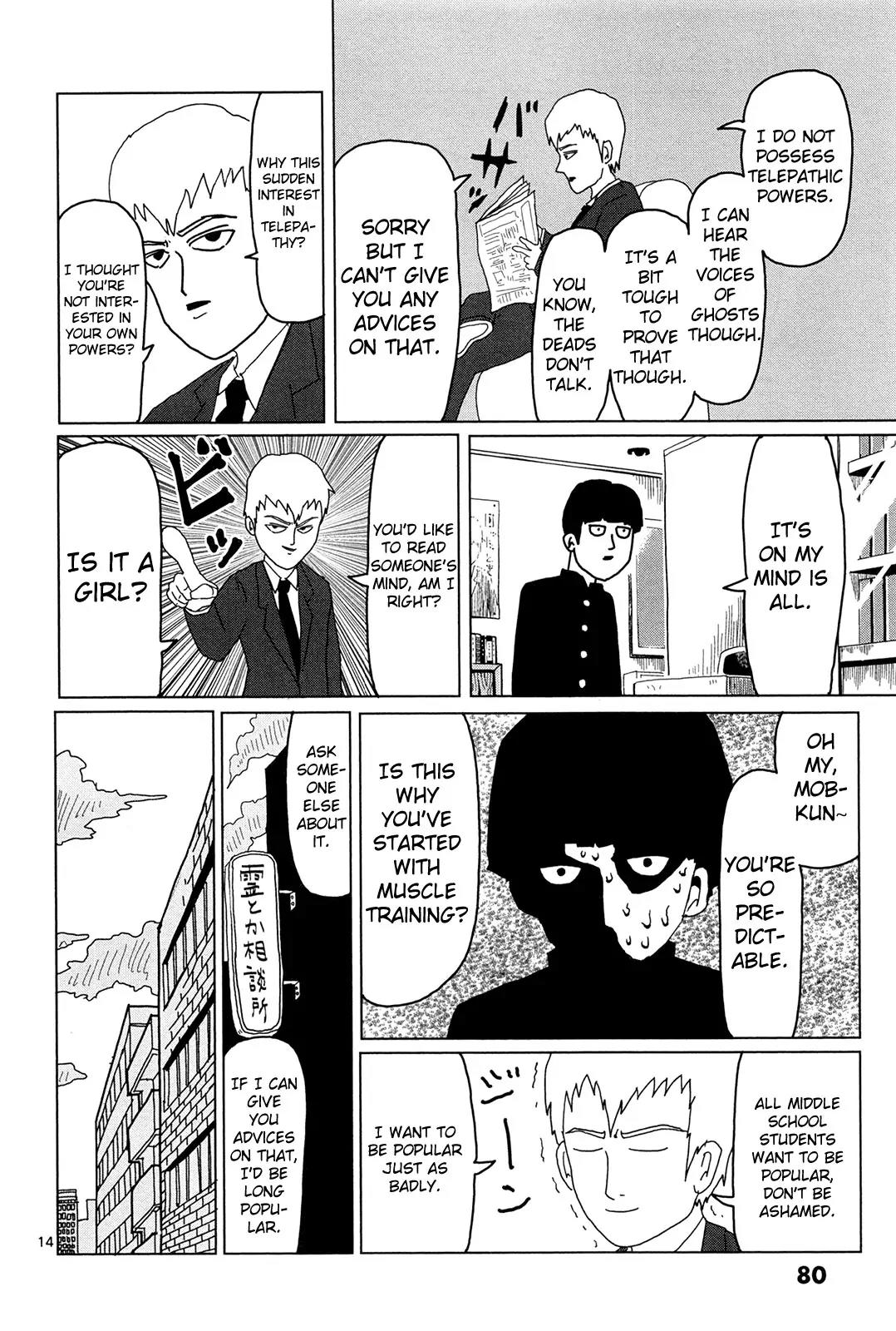 Mob Psycho 100 Chapter 5 page 14 - Chapter 5: I Just Want to be Popular