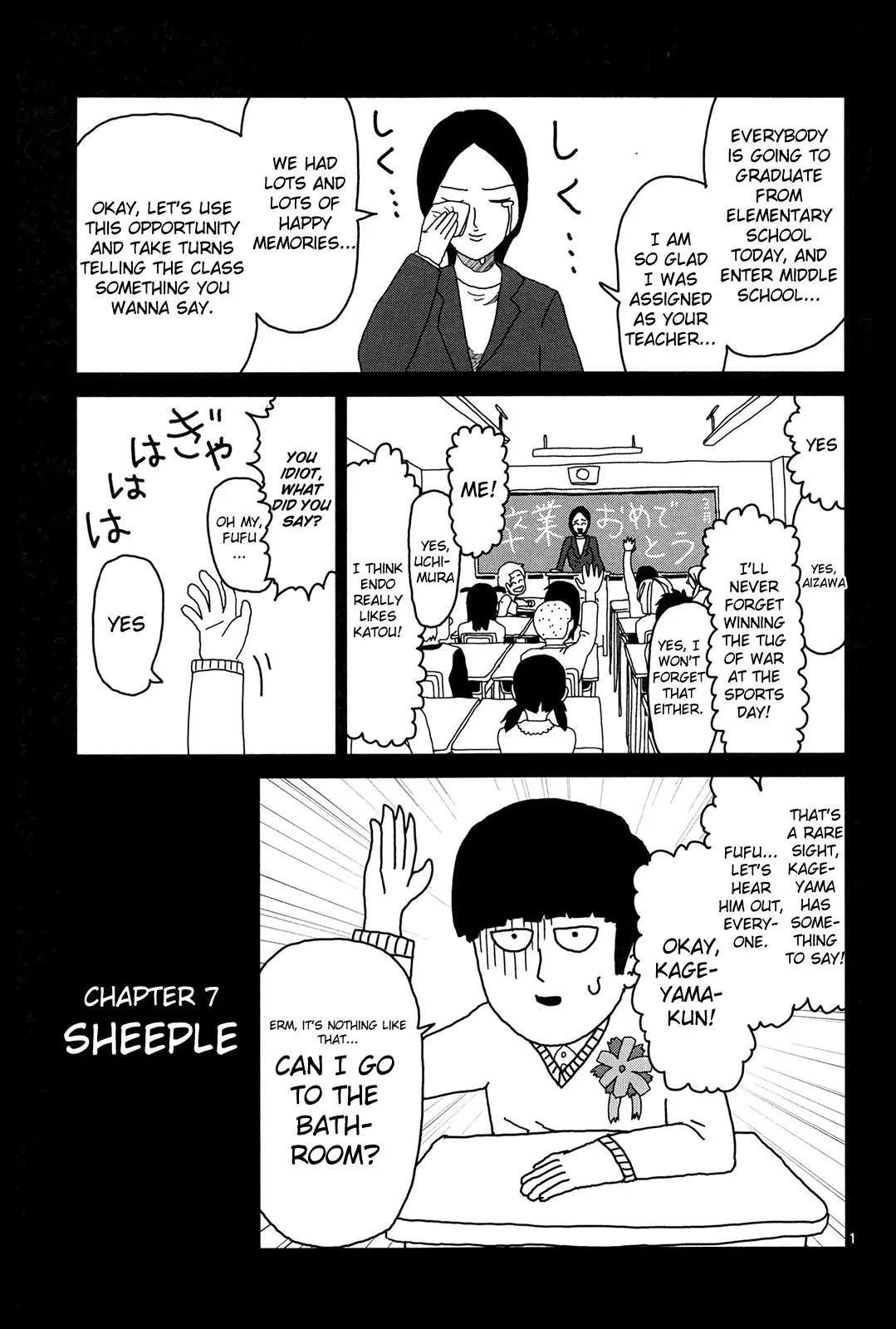 Mob Psycho 100 Chapter 7 page 1 - Chapter 7: Sheeple