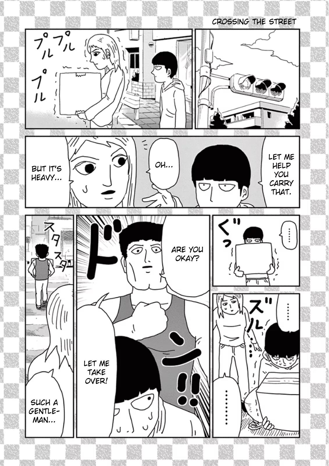 Mob Psycho 100 Chapter 70.5 page 1 - Chapter 70.5: Crossing the Street