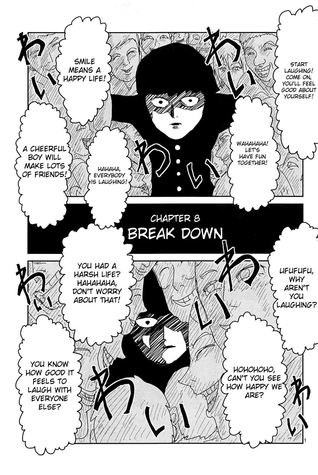 Mob Psycho 100 Chapter 8 page 1 - Chapter 8: Break Down
