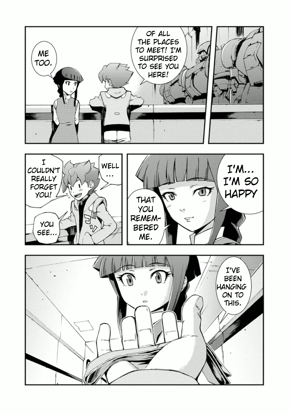 Mobile Suit Gundam AGE: First Evolution Chapter 8 page 14 - Chapter 8: Reunion at Madorna Workshop