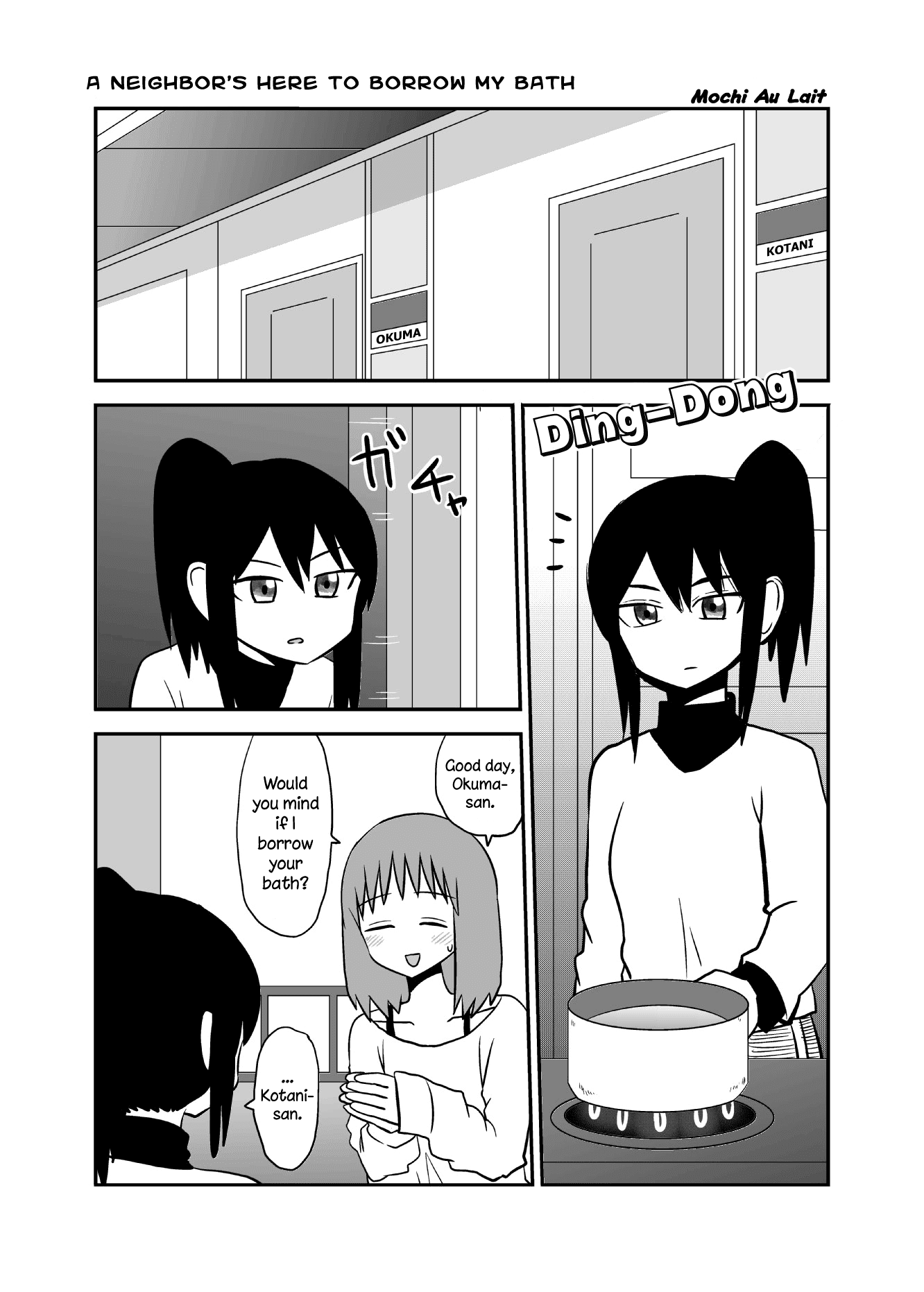 Mochi Au Lait's Short One-Shots Collection Chapter 16 page 1 - Chapter 16: A Neighbor's Here to Borrow My Bath