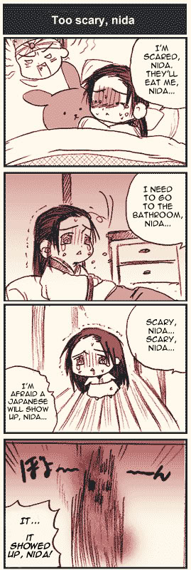 MoeKan Chapter 1 page 2 - Chapter 1 v2 : Strip#1: Too scary, nida