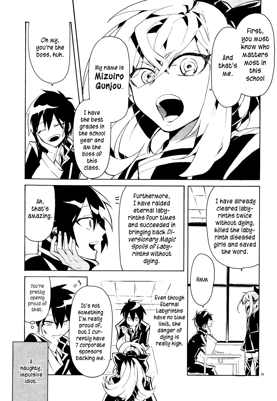 Mokushiroku Alice Chapter 1 page 35 - Chapter 1 : The Transfer Student with a Bad Personality