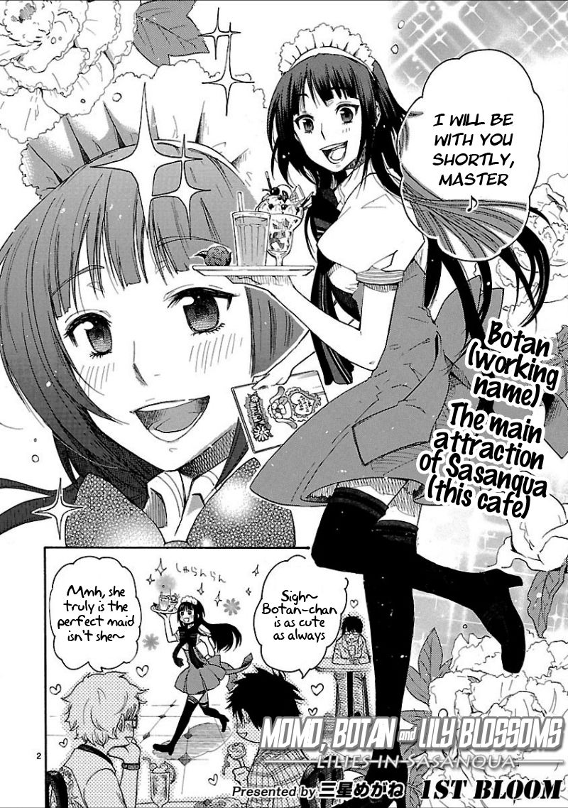Momo to Botan to Yuri no Hana Chapter 1 page 2 - Chapter 1