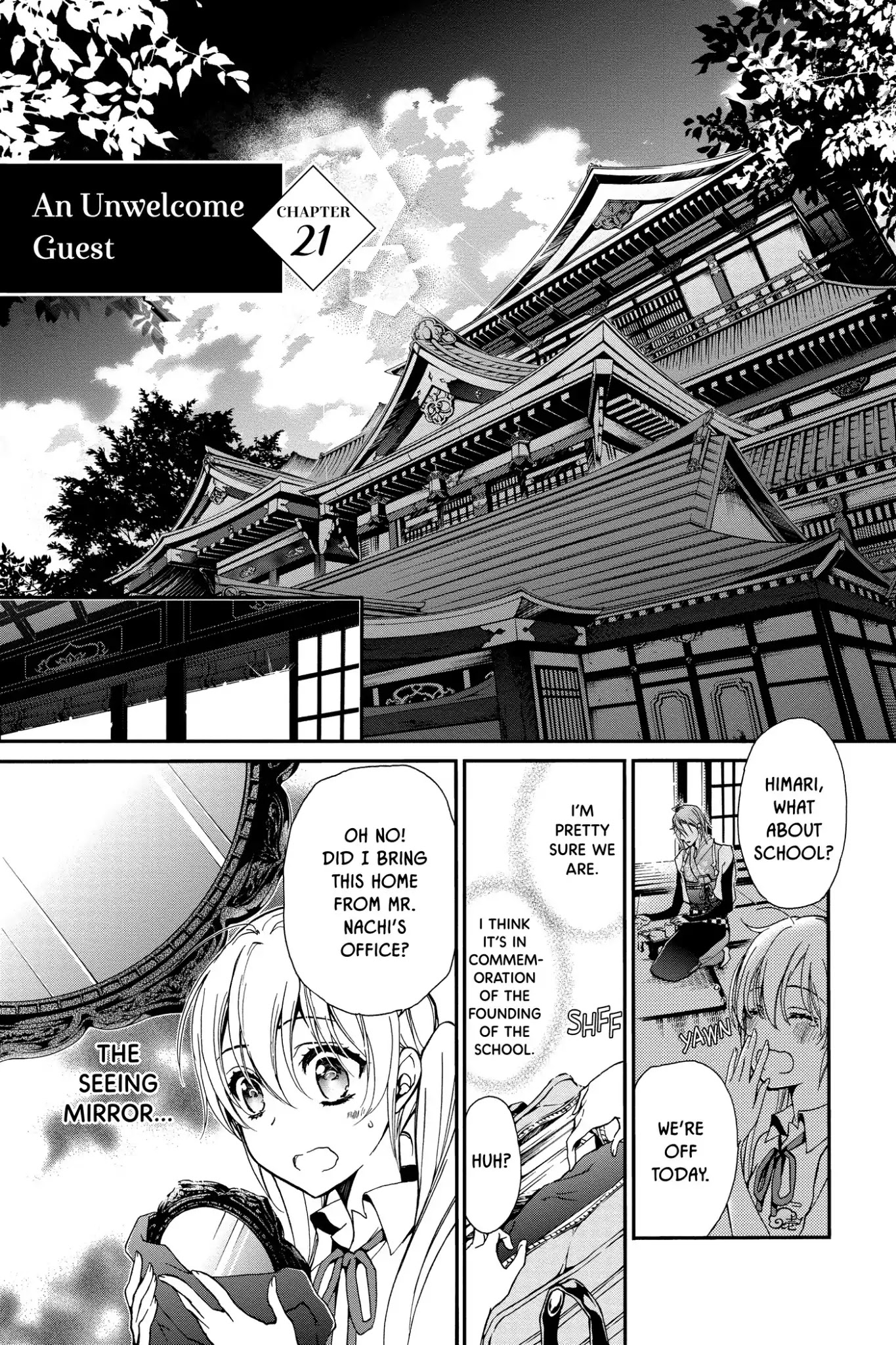 Momochi-san Chi no Ayakashi Ouji Chapter 21 page 1 - Chapter 21: An Unwelcome Guest