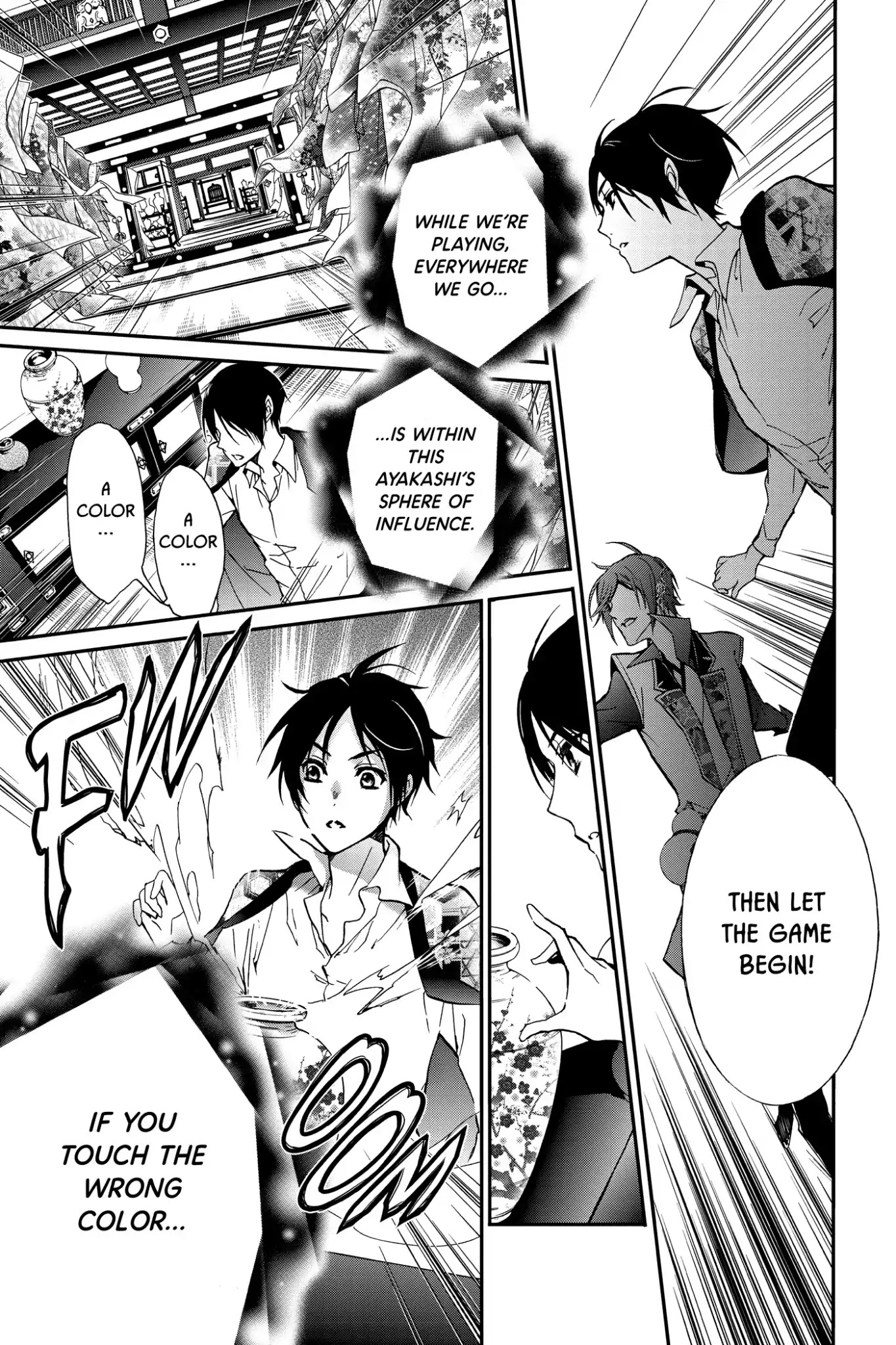 Momochi-san Chi no Ayakashi Ouji Chapter 37 page 15 - Chapter 37: Color Tag