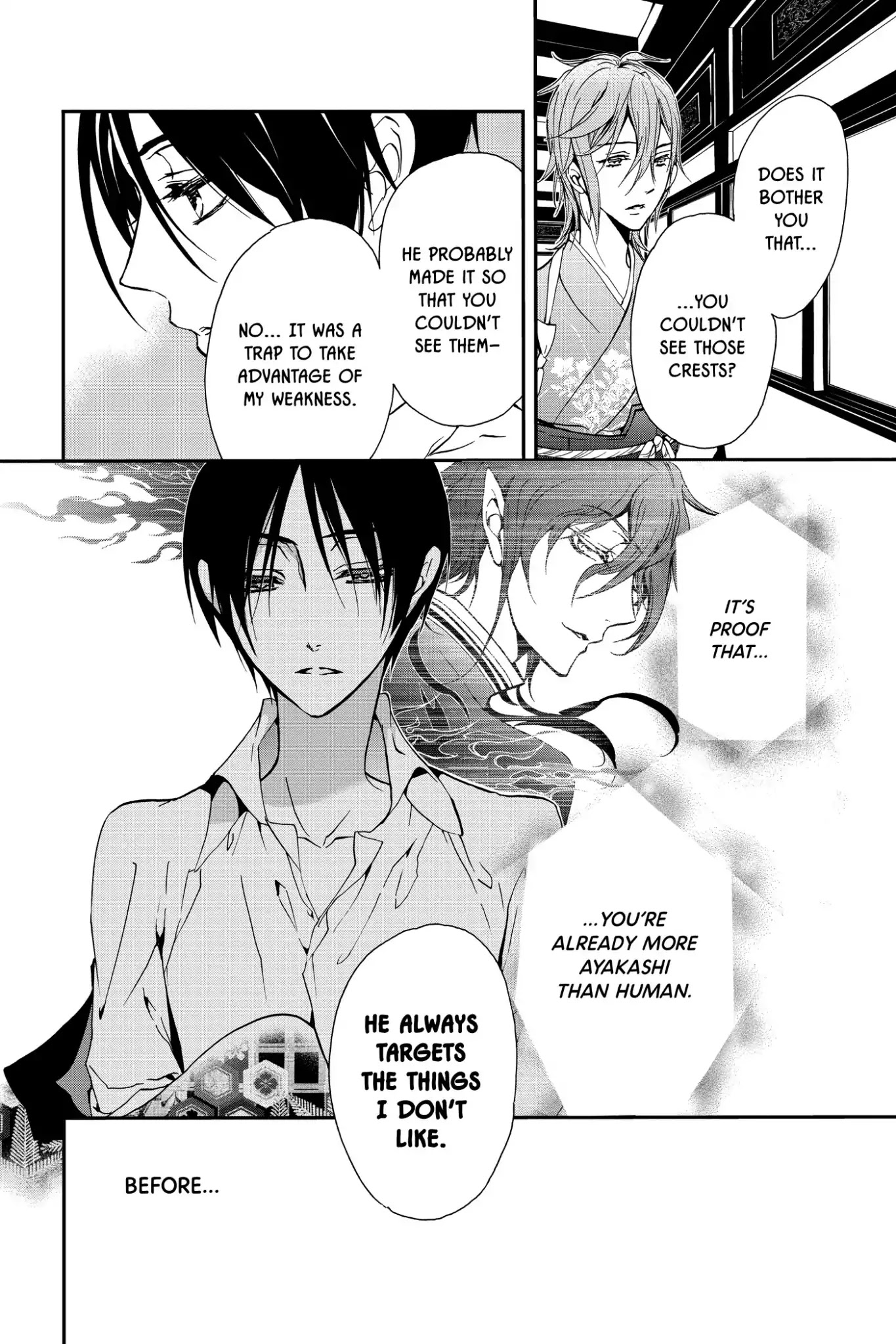 Momochi-san Chi no Ayakashi Ouji Chapter 9 page 36 - Chapter 9: The Crimson Flames Burning in Darkness