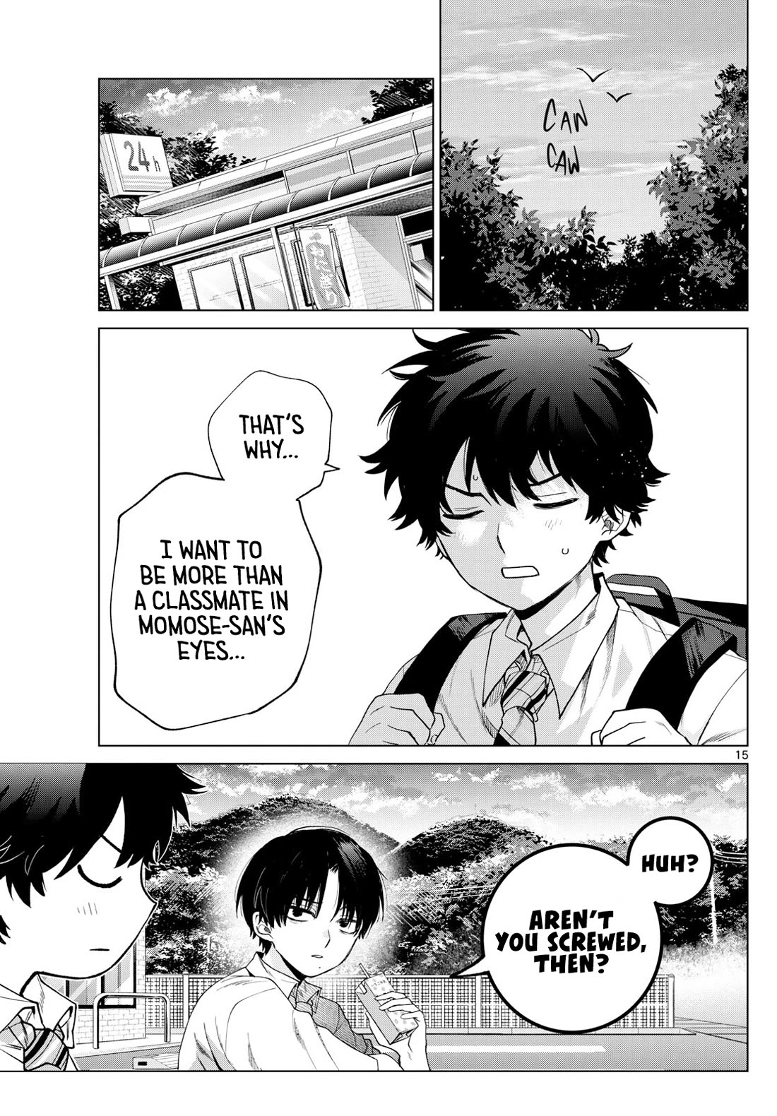 Momose Akira's First Love is a Failure. Chapter 36 page 15 - Chapter 36: Heartbeats and Pains, Coming and Going