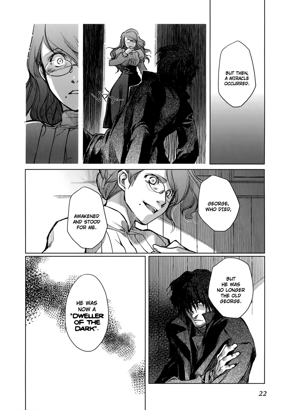 Monochrome Myst Chapter 6 page 22 - Chapter 6: The Dwellers of the Dark