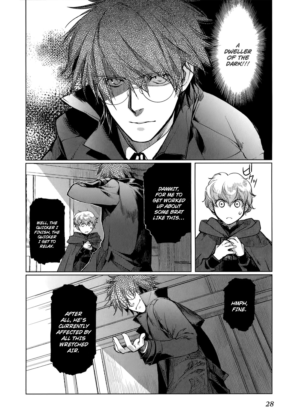 Monochrome Myst Chapter 6 page 28 - Chapter 6: The Dwellers of the Dark