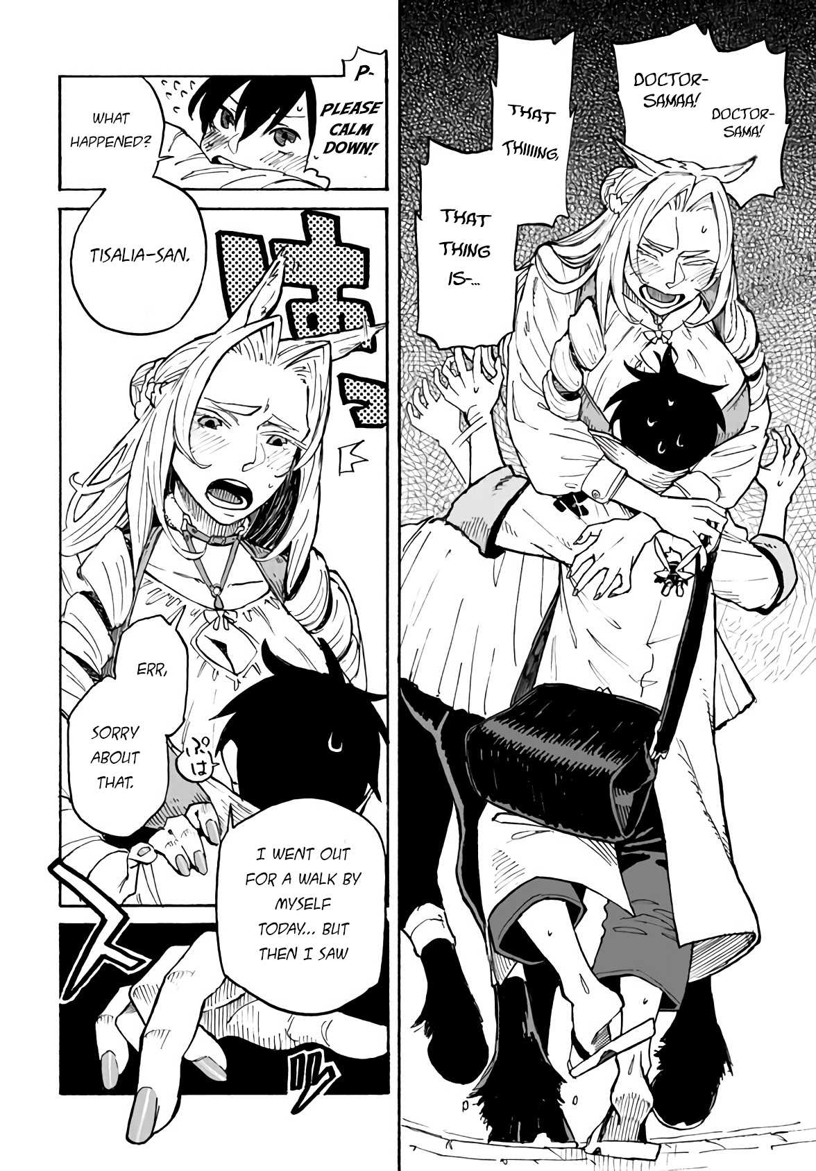 Monster Musume no Oishasan Chapter 3.2 page 5 - Chapter 3.2: The Third Case: The Flesh Golem Who Hates Doctors (2)
