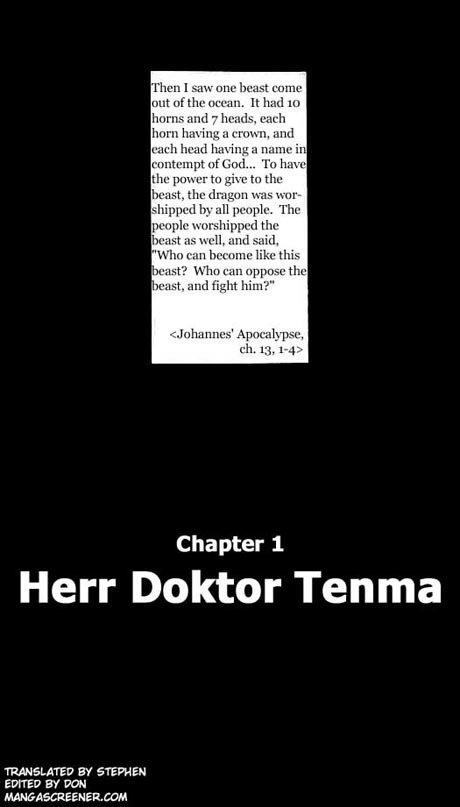 Monster Chapter 1 page 5 - Chapter 1: Herr Doktor Tenma