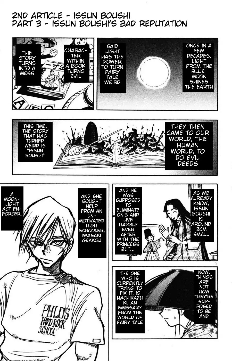 Moonlight Act Chapter 7 page 1 - Chapter 7: 2nd Article - Issun Boushi Part 3 - Issun Bouchi's Bad Reputation