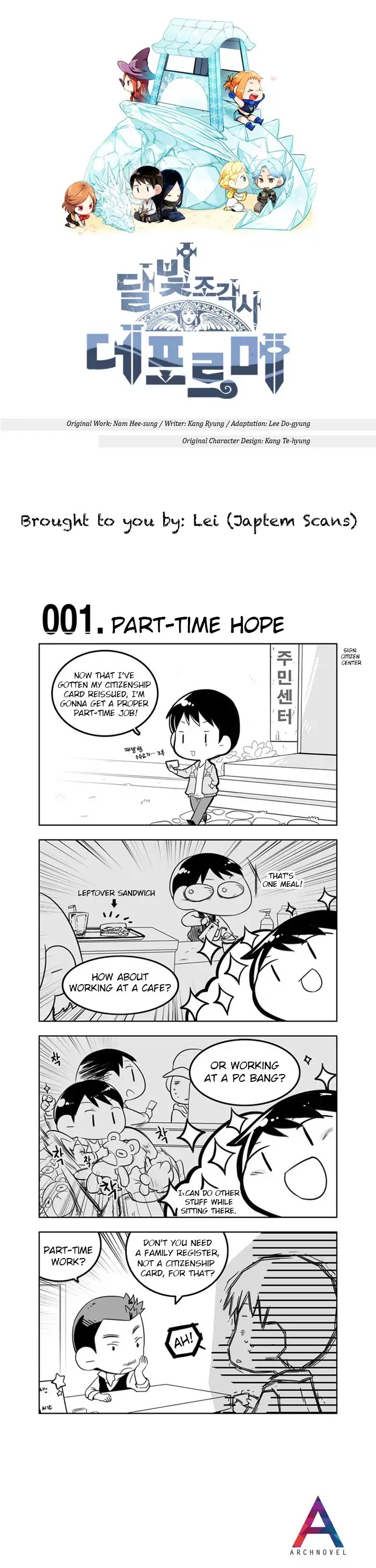 Moonlight Sculptor 4-koma Chapter 1 page 1 - Chapter 1: Part-time Hope